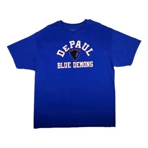 DePaul Blue Demons Champion Shirt XXL Blue Retro NCAA Collegiate Sportswear Tee